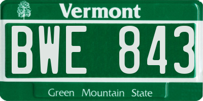 VT license plate BWE843