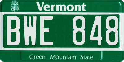 VT license plate BWE848