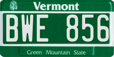 VT license plate BWE856