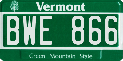 VT license plate BWE866