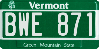 VT license plate BWE871