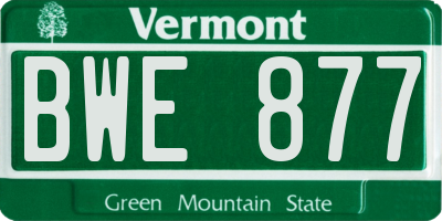 VT license plate BWE877