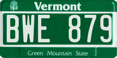VT license plate BWE879