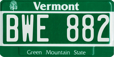 VT license plate BWE882