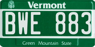 VT license plate BWE883