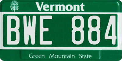 VT license plate BWE884