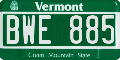 VT license plate BWE885