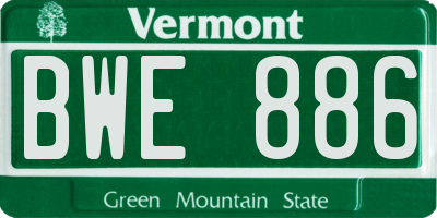 VT license plate BWE886
