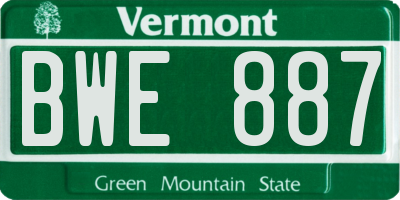 VT license plate BWE887