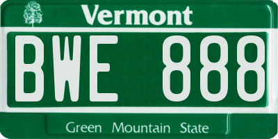 VT license plate BWE888