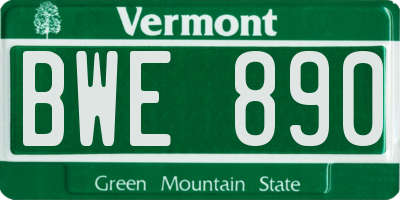 VT license plate BWE890