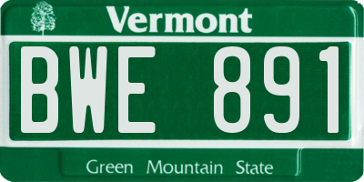 VT license plate BWE891