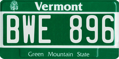 VT license plate BWE896