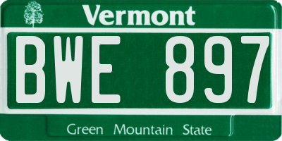 VT license plate BWE897