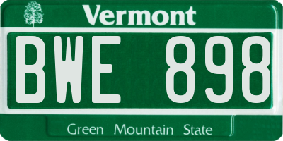 VT license plate BWE898