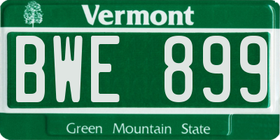 VT license plate BWE899