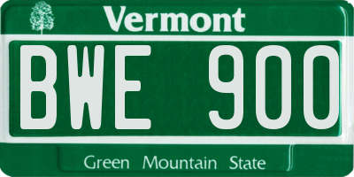 VT license plate BWE900