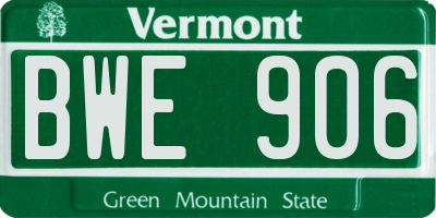 VT license plate BWE906