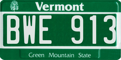 VT license plate BWE913