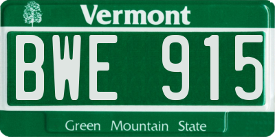 VT license plate BWE915