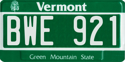 VT license plate BWE921
