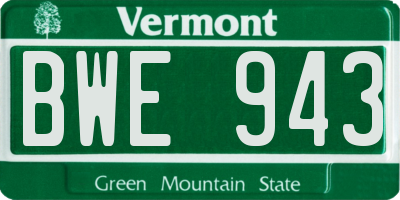 VT license plate BWE943