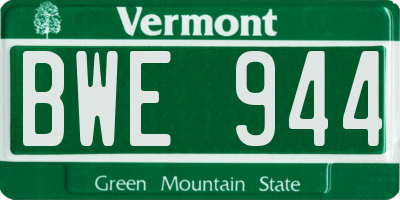 VT license plate BWE944