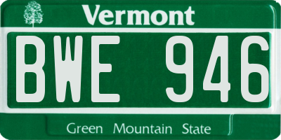 VT license plate BWE946
