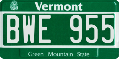 VT license plate BWE955