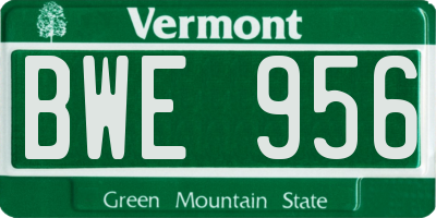 VT license plate BWE956