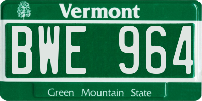 VT license plate BWE964