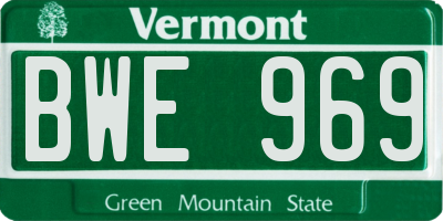 VT license plate BWE969