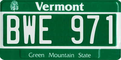 VT license plate BWE971