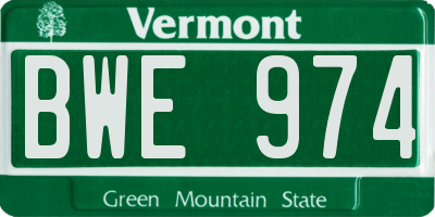 VT license plate BWE974