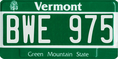VT license plate BWE975