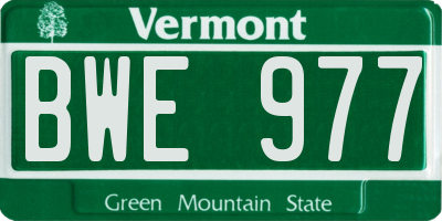 VT license plate BWE977