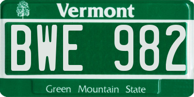 VT license plate BWE982