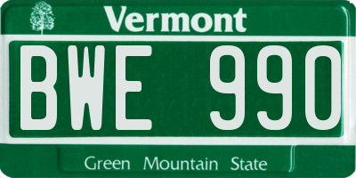 VT license plate BWE990