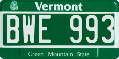 VT license plate BWE993