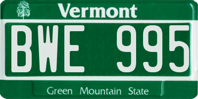 VT license plate BWE995