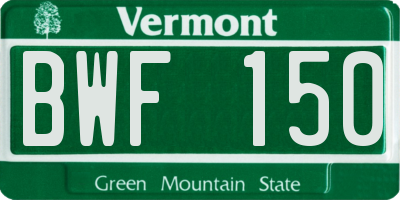 VT license plate BWF150