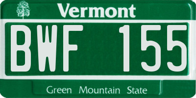 VT license plate BWF155