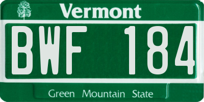 VT license plate BWF184