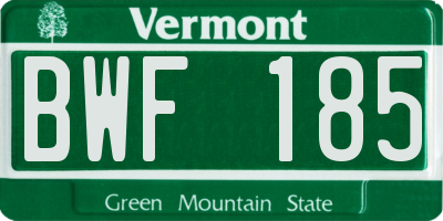 VT license plate BWF185