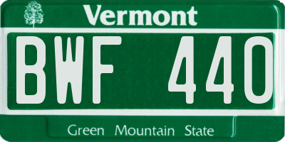 VT license plate BWF440