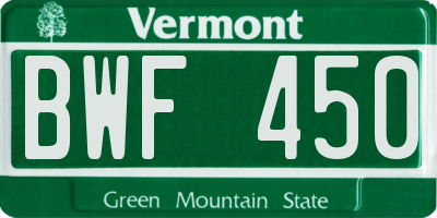 VT license plate BWF450