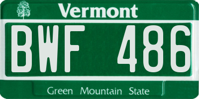 VT license plate BWF486