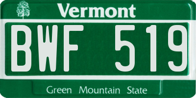 VT license plate BWF519
