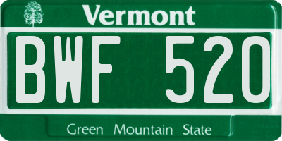 VT license plate BWF520
