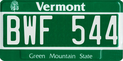 VT license plate BWF544